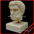 Natural Carved Stone Marble Bust With Roman Man Bust (YL-T193)